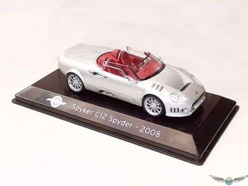 Spyker C12 Spyder 2008 silver 1/43 IXO/Altaya NEWinBlister #5813 instant wheels