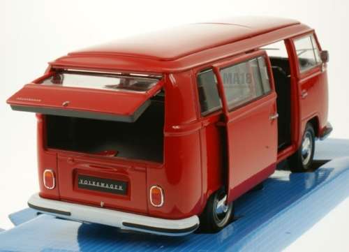 Volkswagen T2 Kombibus 1972 red 1/24 Welly NEW+boxed  #2110 instant wheels