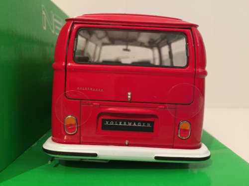 Volkswagen T2 Kombibus 1972 red 1/24 Welly NEW+boxed  #2110 instant wheels