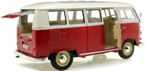 Volkswagen T1 Kombibus 1963 red+white 1:24 Welly NEW+boxed  #2156 instant wheels