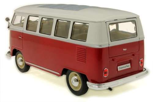 Volkswagen T1 Kombibus 1963 red+white 1:24 Welly NEW+boxed  #2156 instant wheels