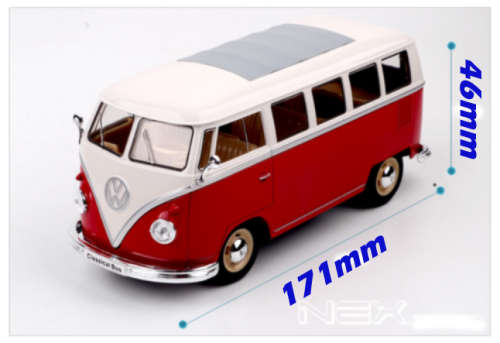 Volkswagen T1 Kombibus 1963 red+white 1:24 Welly NEW+boxed  #2156 instant wheels