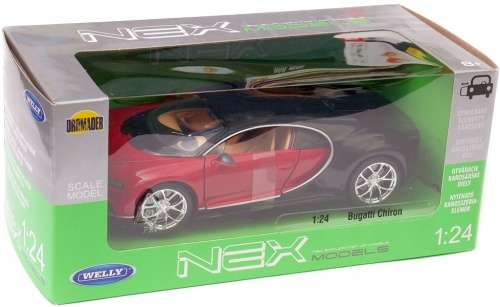 Bugatti-Chiron Le Patron 2016 red+black 1:24 Welly NEW+boxed  #2175 instant wheels