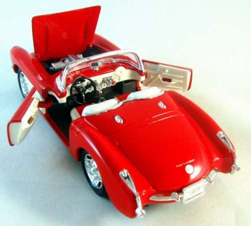 Chevrolet Corvette 1957 red+white 1:24 Welly NEW+boxed  #2238 instant wheels