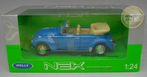 Volkswagen Beetle Cabriolet 1959 lt.blue 1:24 Welly NEW+boxed  #2332 instant wheels