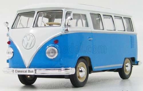 Volkswagen T1 Kombibus 1962 lt.blue+white 1:24 Welly NEW+boxed  #2334 instant wheels