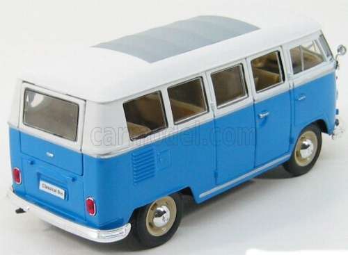 Volkswagen T1 Kombibus 1962 lt.blue+white 1:24 Welly NEW+boxed  #2334 instant wheels