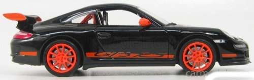 Porsche 911 (997) GT3 RS 2007 black+orange 1:24 Welly NEW+boxed  #2338 instant wheels