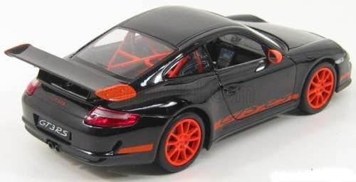 Porsche 911 (997) GT3 RS 2007 black+orange 1:24 Welly NEW+boxed  #2338 instant wheels