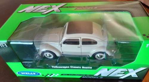 Volkswagen Beetle 1950 split rear window beige 1:18 Welly NEW+boxed   #8056 instant wheels