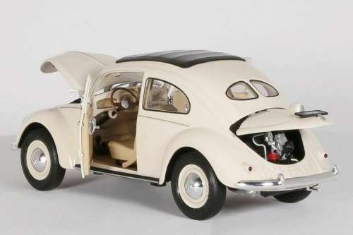 Volkswagen Beetle 1950 split rear window beige 1:18 Welly NEW+boxed   #8056 instant wheels