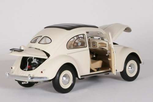 Volkswagen Beetle 1950 split rear window beige 1:18 Welly NEW+boxed   #8056 instant wheels
