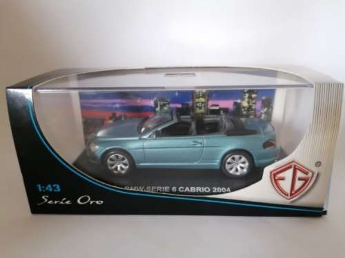 BMW Series 6 Cabrio 2004 blue-metallic 1:43 Edison NEW+boxed #5842 instant wheels