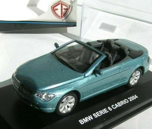 BMW Series 6 Cabrio 2004 blue-metallic 1:43 Edison NEW+boxed #5842 instant wheels