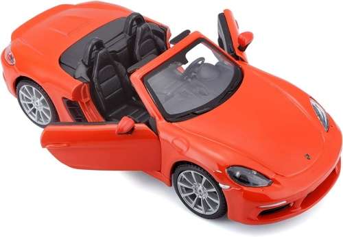 Porsche 718 Boxster (982) 2016 lava-orange 1:24 Bburago NEW+boxed  #2340 instant wheels