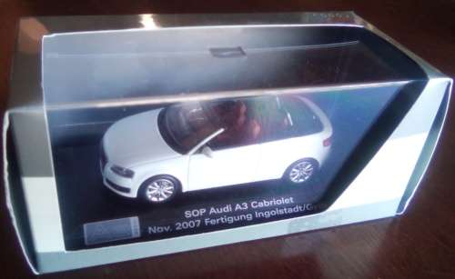 Audi A3 Cabriolet 2007 white 1/43 Minichamps Audi DlrEdn NEW+boxed   #5853 instant wheels