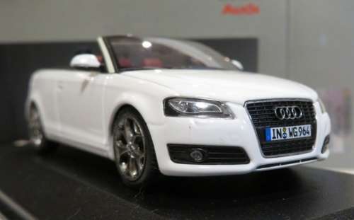 Audi A3 Cabriolet 2007 white 1/43 Minichamps Audi DlrEdn NEW+boxed   #5853 instant wheels
