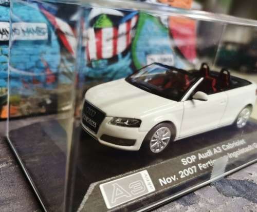 Audi A3 Cabriolet 2007 white 1/43 Minichamps Audi DlrEdn NEW+boxed   #5853 instant wheels