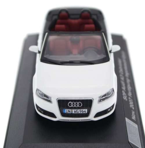 Audi A3 Cabriolet 2007 white 1/43 Minichamps Audi DlrEdn NEW+boxed   #5853 instant wheels
