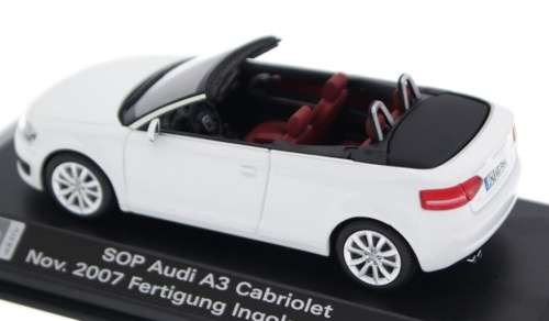 Audi A3 Cabriolet 2007 white 1/43 Minichamps Audi DlrEdn NEW+boxed   #5853 instant wheels