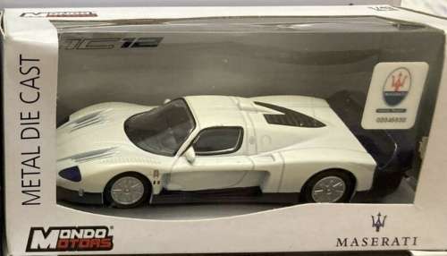 Maserati MC12 2004 white-met/blue 1:43 Mondo Motors NEW+boxed #5868 instant wheels
