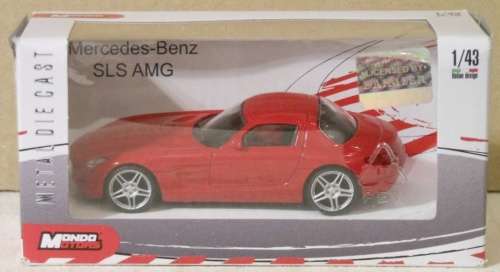 MERCEDES BENZ - SLS COUPE 6.3 AMG (C197) 2009 red 1:43 Mondo Motors NEW+boxed #5870 instant wheels