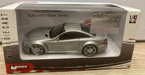 Mercedes-Benz SL65 AMG Black Series (R230) 2009 silver 1:43 Mondo NEW+boxed #5871 instant wheels
