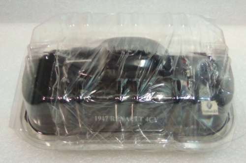 Renault 4CV 1947 black 1/43 IXO NEW on base+reblistered  #5911 instant wheels