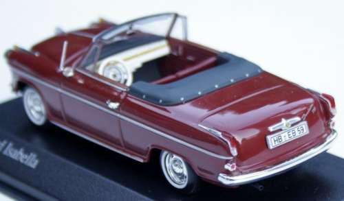 Borgward Isabella (open cabrio) 1959 red 1:43 Minichamps NEW+boxed  #5918 instant wheels