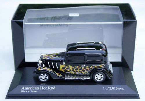 Ford Model B 1932 (Hot Rod) black+flames 1:43 Minichamps NEW+boxed   #5921 instant wheels