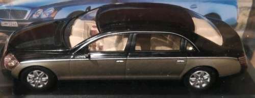 Mercedes-Benz Maybach62 Luxury 6L twinTurbo 2003 black+silver 1:43 IXO NEW+boxed*4240 instantwheels