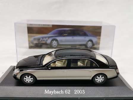 Mercedes-Benz Maybach62 Luxury 6L twinTurbo 2003 black+silver 1:43 IXO NEW+boxed*4240 instantwheels