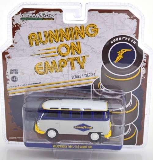 Volkswagen Type 2 - T1 Samba Bus Good Year blue/white 1:43 Greenlight New+boxed *4438 instant wheels