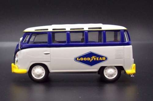 Volkswagen Type 2 - T1 Samba Bus Good Year blue/white 1:43 Greenlight New+boxed *4438 instant wheels