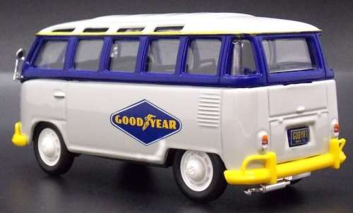 Volkswagen Type 2 - T1 Samba Bus Good Year blue/white 1:43 Greenlight New+boxed *4438 instant wheels