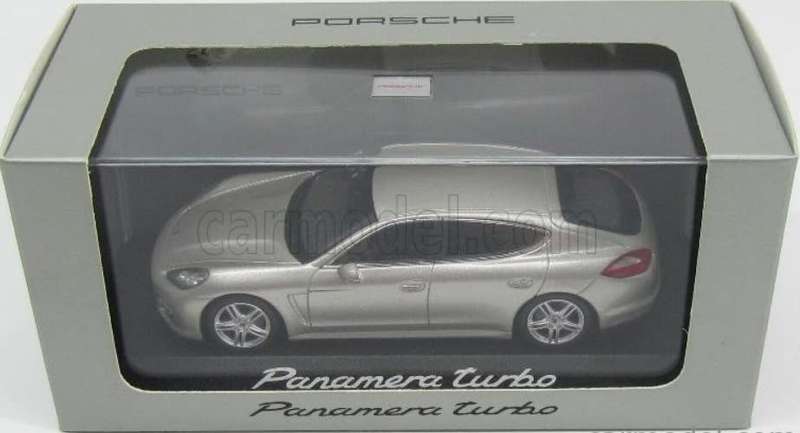 Porsche Panamera turbo 2010 silver beige 1:43 Minichamps NEW+boxed *5970 instant wheels