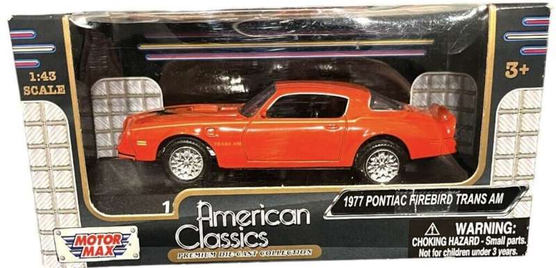 Pontiac `Firebird` TransAM 1977 red 1/43 Motormax NEW+boxed                  *5094 instant wheels