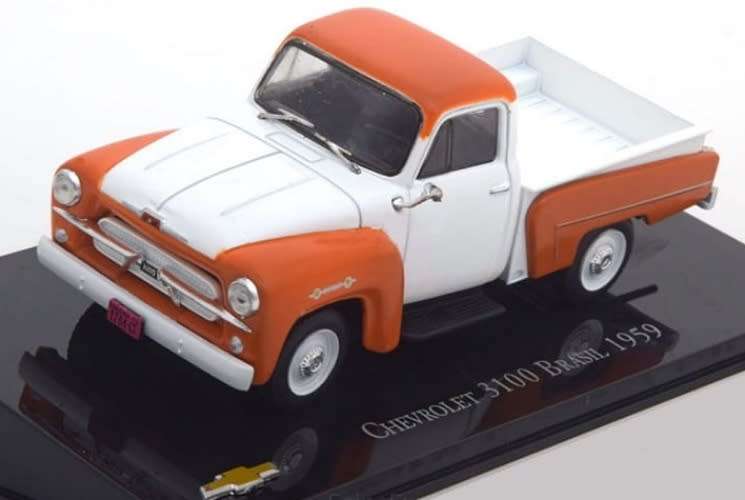 Chevrolet 3100 Pickup 1959 white+orange 1/43 IXO/Salvat NEW+boxed *5130 instant wheels