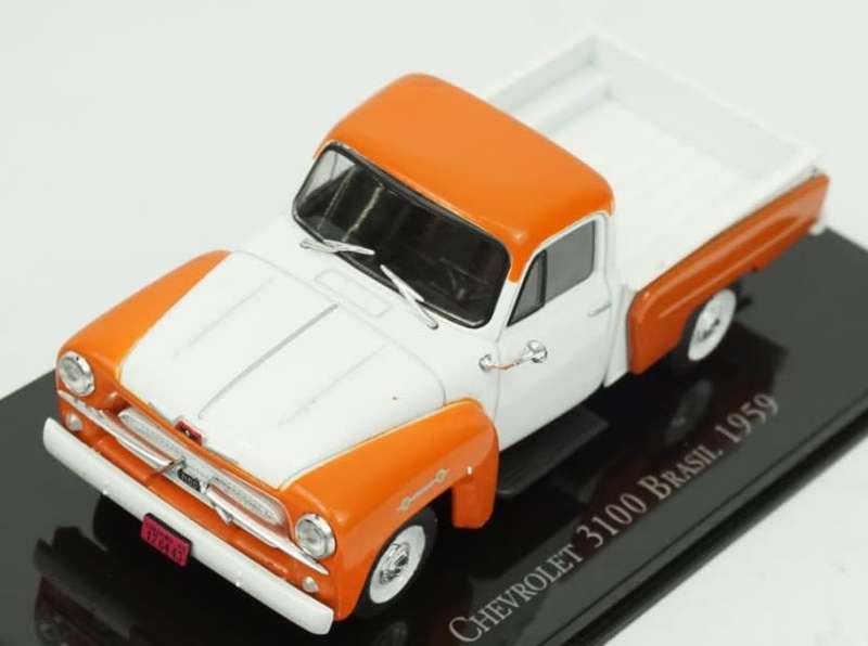 Chevrolet 3100 Pickup 1959 white+orange 1/43 IXO/Salvat NEW+boxed *5130 instant wheels