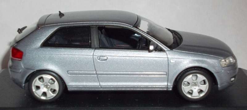 Audi A3 8P V6 3.2 quattro DSG 2-door Akoya silver 2012 1/43 Minich`s NEW+boxed *5993 instant wheels