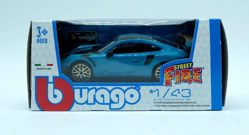 Porsche 911 (991.2) GT2 RS 2023 blue/black 1/43 Bburago NEW+boxed *5984 instant wheels