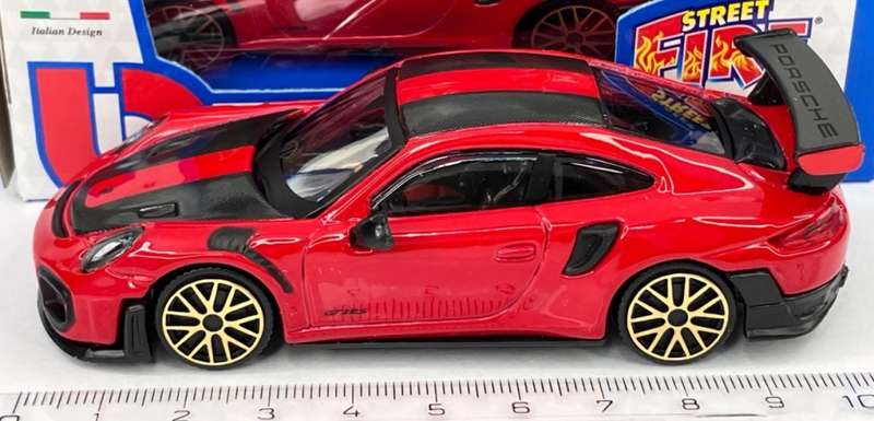 Porsche 911 (991.2) GT2 RS 2023 red 1/43 Bburago NEW+boxed *5986 instant wheels