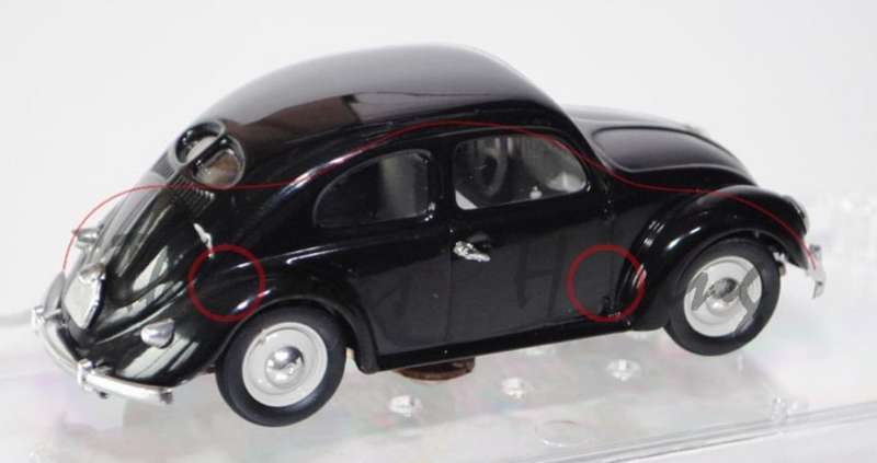 Volkswagen Beetle 1949 black 1/43 Rio NEW+boxed   #4389 instant wheels