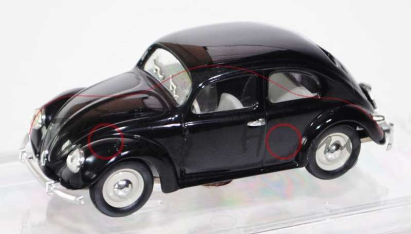 Volkswagen Beetle 1949 black 1/43 Rio NEW+boxed   #4389 instant wheels