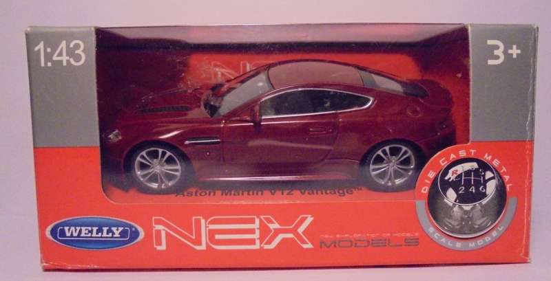 Aston Martin V12 Vantage 2012 dark red 1/43 Welly NEW+boxed *6014 instant wheels