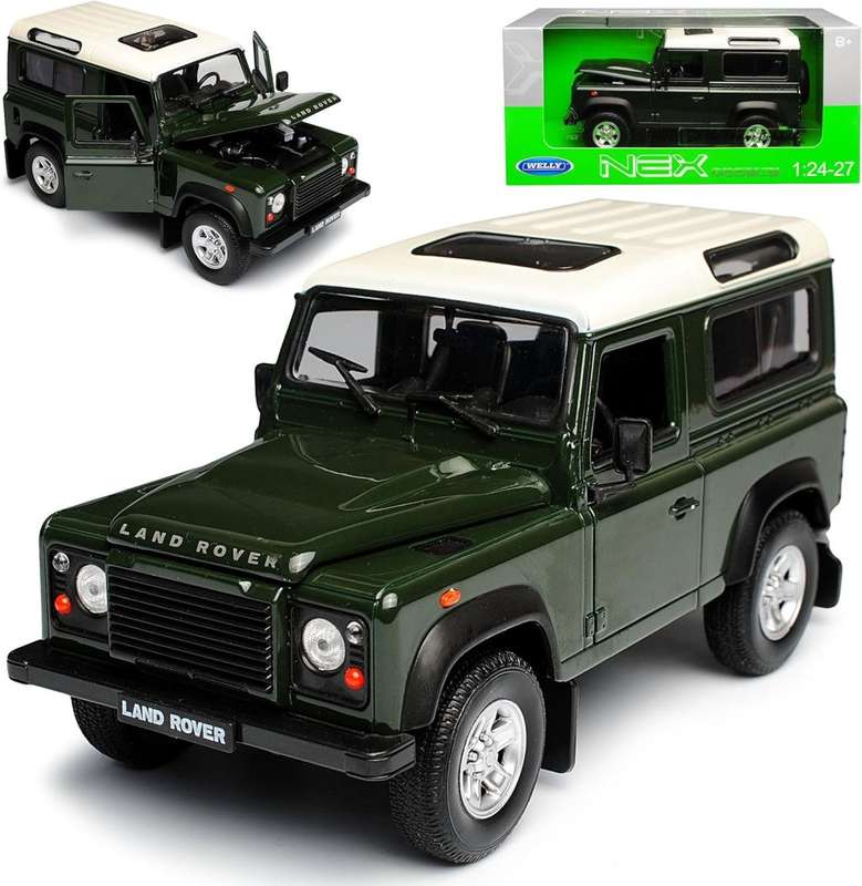 Land Rover Defender SWB 1992 green 1/24 Welly NEW+boxed #2016 instant wheels