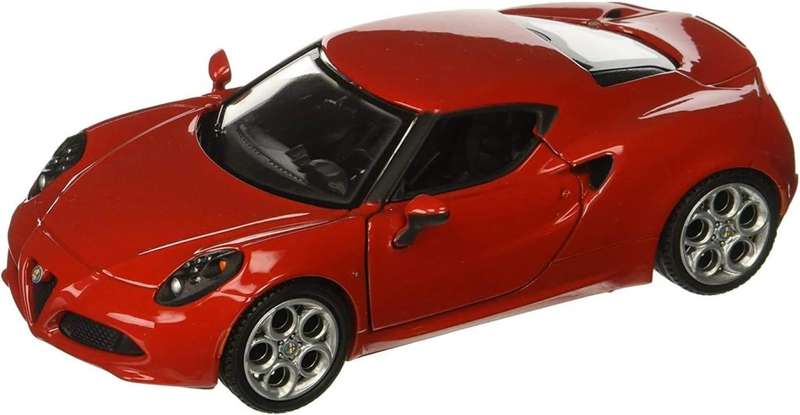 Alfa Romeo 4C 2014  red-metallic 1/24 Motormax NEW+boxed  #2050 instant wheels