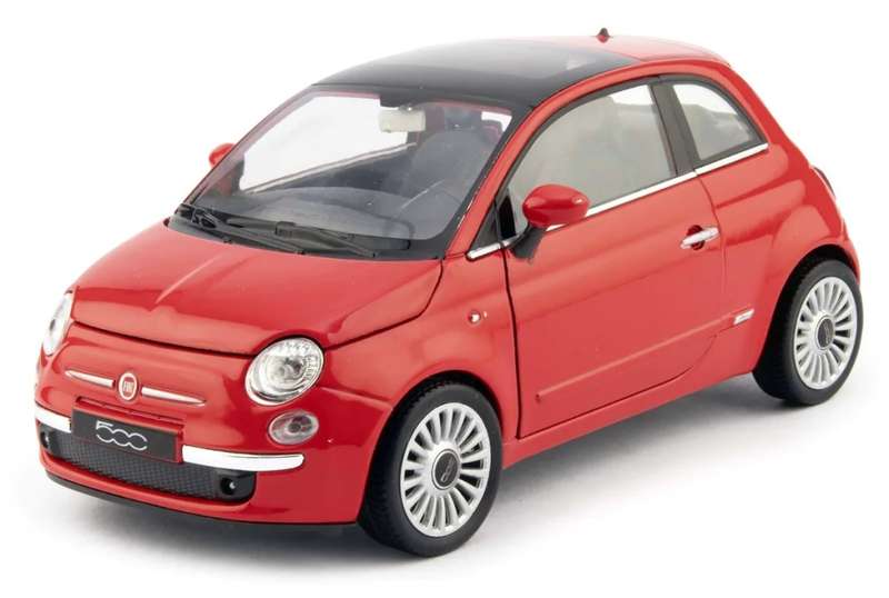 Fiat 500 2007 dk.orange-metallic 1/24 Bburago NEW+boxed  #2130 instant wheels