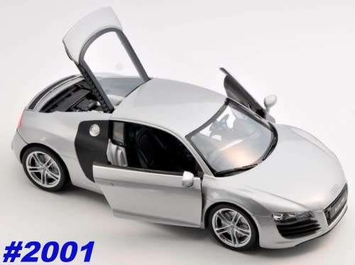 Audi R8 Coupe V10 2007 silver+carbon 1/24 Welly NEW+boxed  #2001 instant wheels