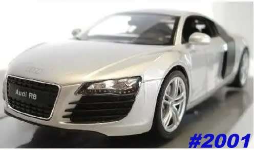 Audi R8 Coupe V10 2007 silver+carbon 1/24 Welly NEW+boxed  #2001 instant wheels
